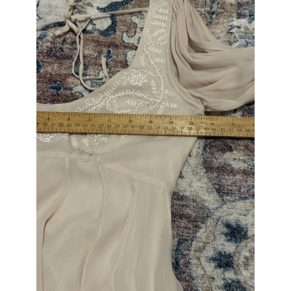 Free People Tatiana Beaded Swing Dress Size 2 Blush Pink Fairy Boho Ethereal - Picture 10 of 14